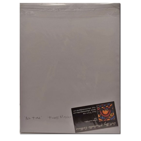 Colorful Yellow Matted Abstract Print No Time Artist Signed - Picture 2 of 8